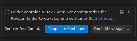 Reopen Container Popup Message